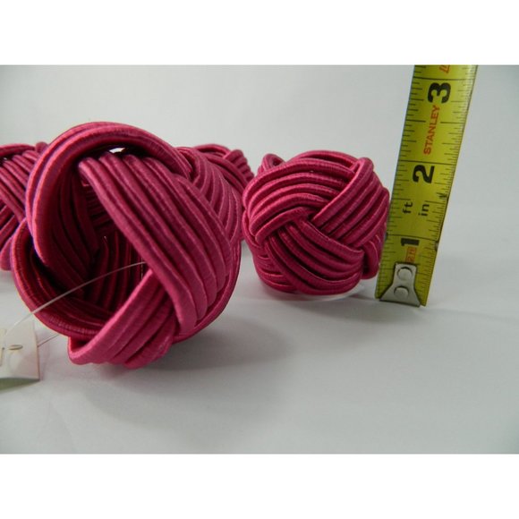 Retro Vintage Pink Napkin Rings Knot Thread Design 70's, 80's Fancy Dinner Decor - Picture 3 of 5